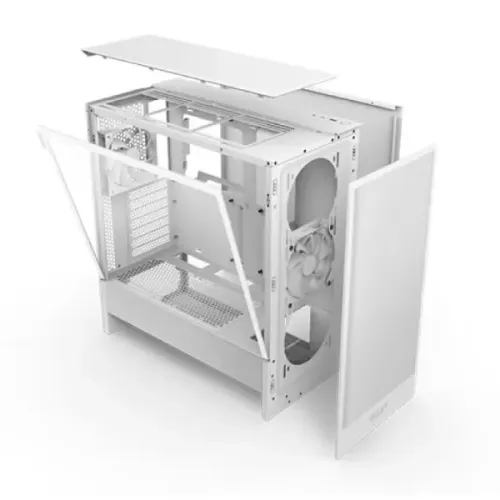 NZXT H5 Flow Compact Mid-tower Airflow Casing White - Image 4